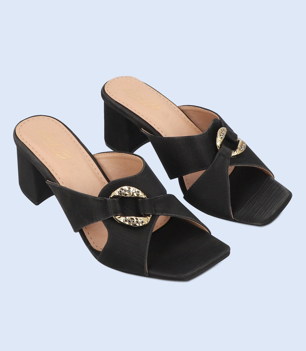 Black women's formal slipper heels