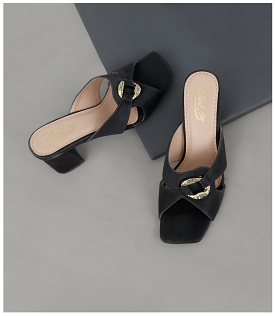 Black women's formal slipper heels