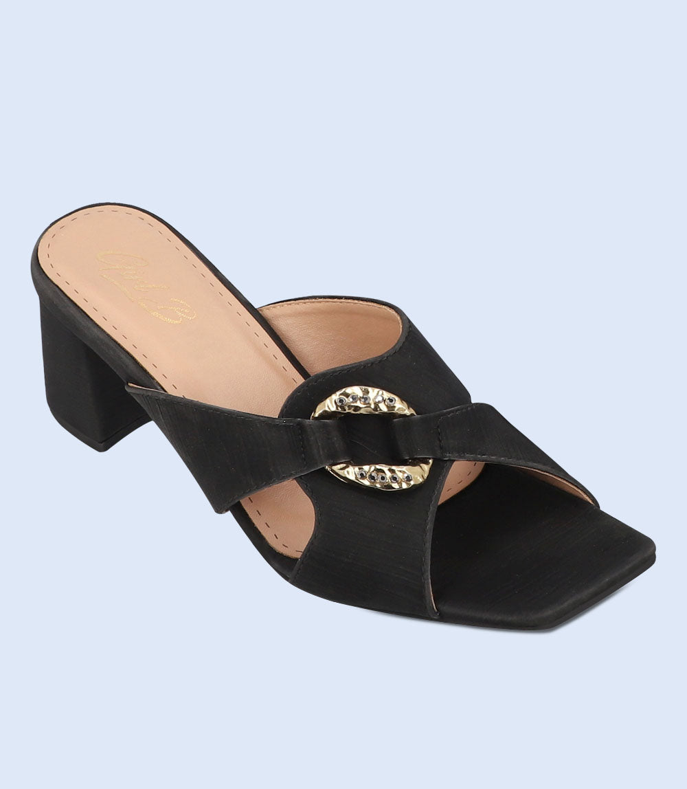 Black women's formal slipper heels