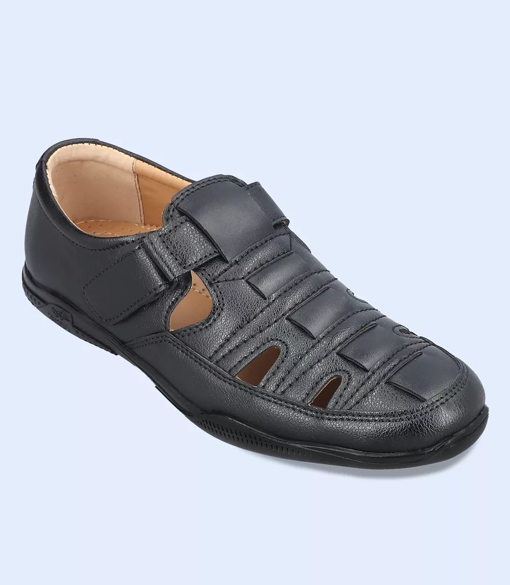 BM5944-BLACK-Men Casual Sandal - Men's black casual sandal