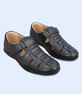 BM5944-BLACK-Men Casual Sandal - Men's black casual sandal