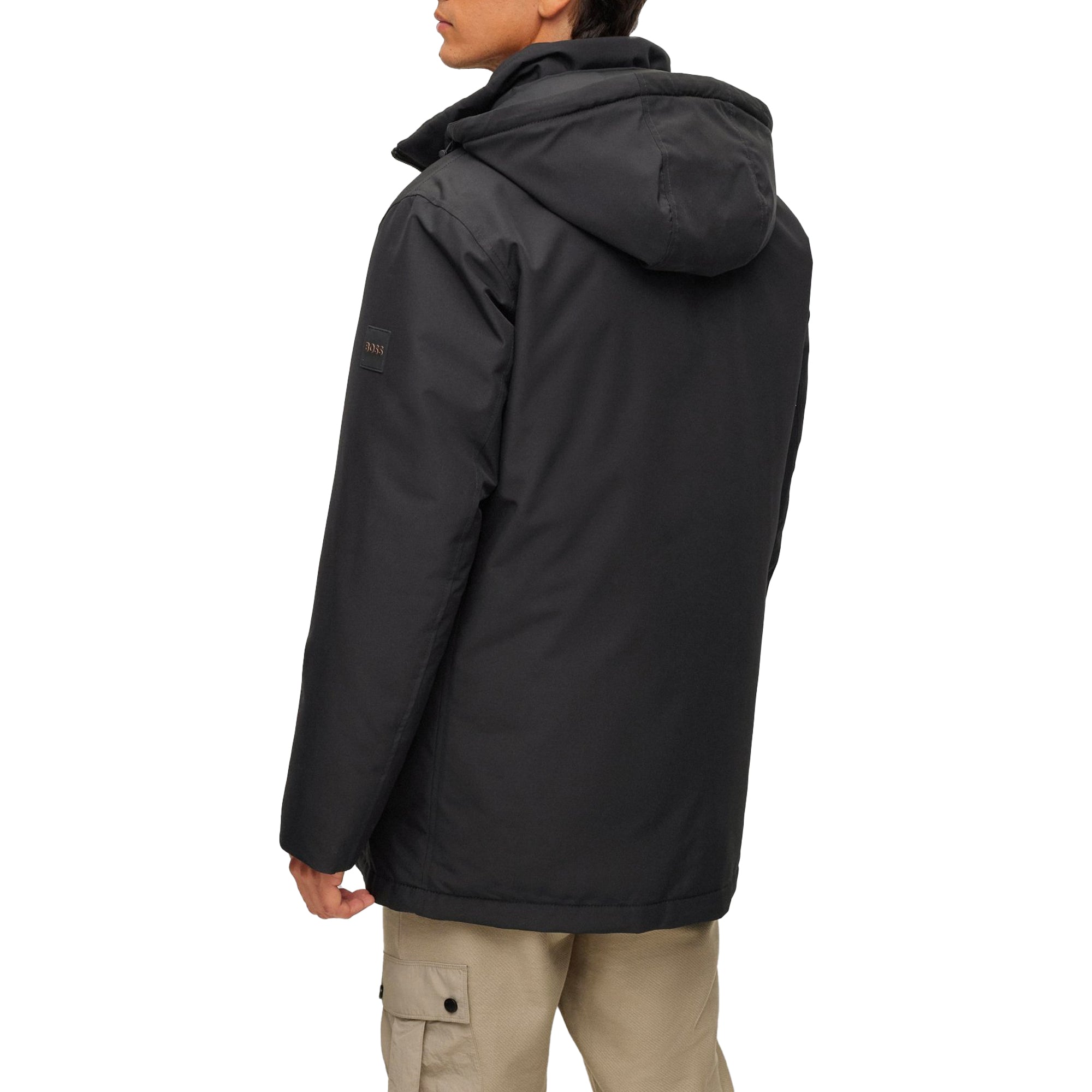 Boss Osiass Arctic Hooded Parka - Black, Men's Winter Jacket, Warm and Stylish Outerwear