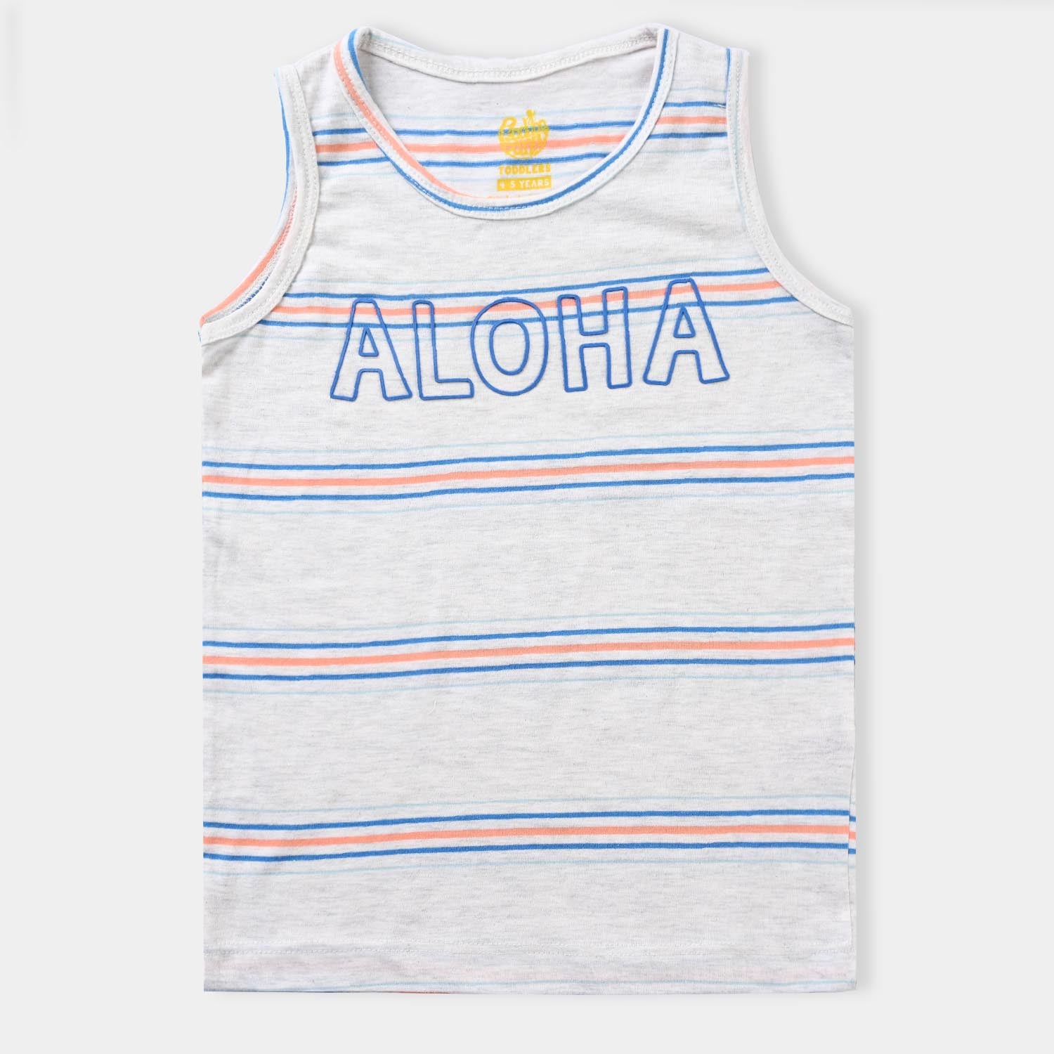 Boys Cotton Jersey Sando Aloha-OFF-White - Result: Boys Aloha Off-White Cotton Jersey Sando