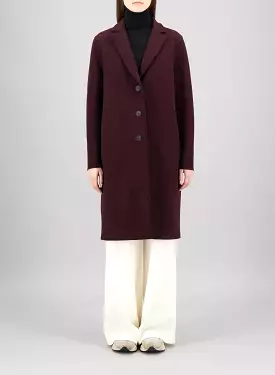 Burgundy Mouline Boiled Wool Overcoat - Best Result