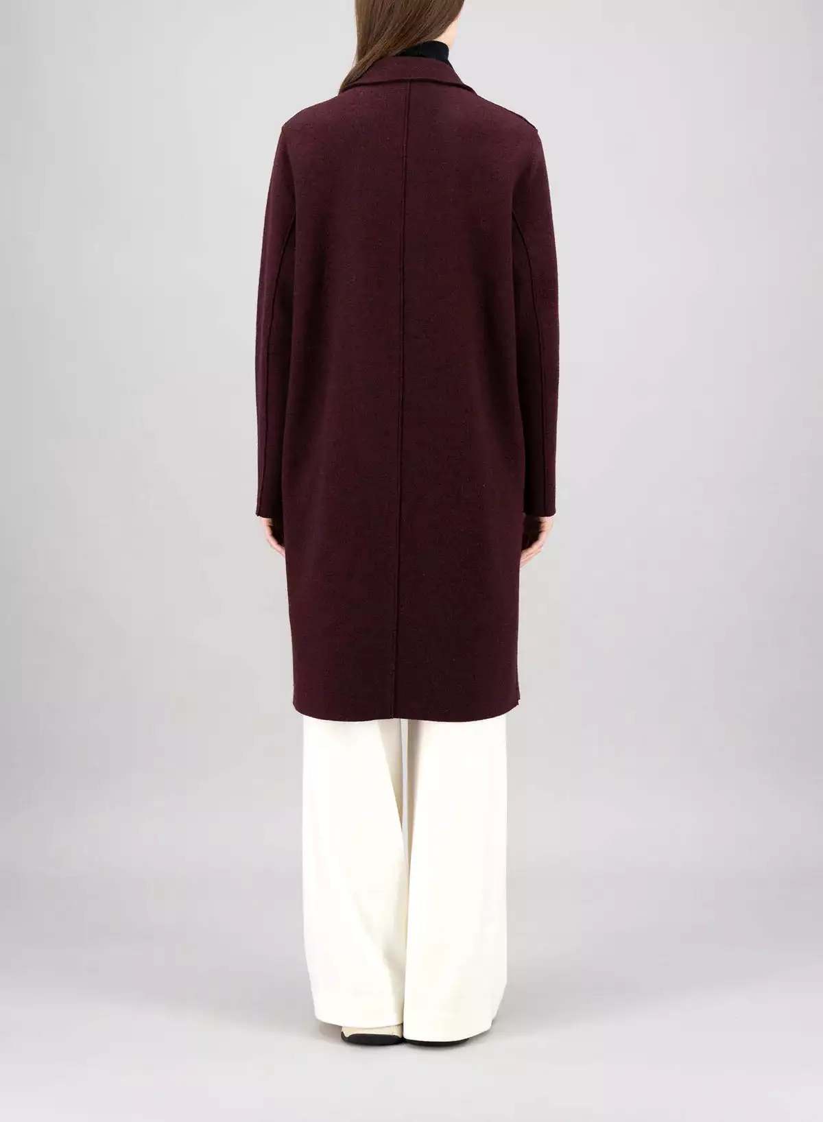 Burgundy Mouline Boiled Wool Overcoat - Best Result