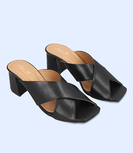 BW7750 BLACK Women Slipper Heels