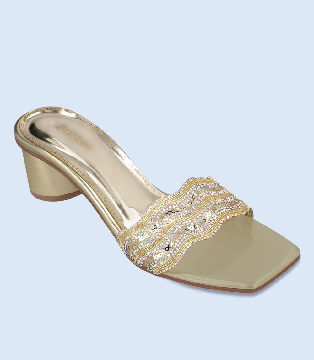 BW8687 DULL GOLD women formal slipper heels - Top selling slipper heels for women