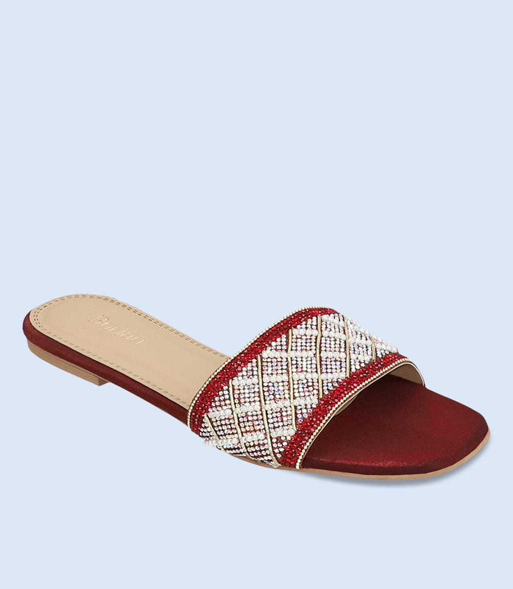 BW8751 Maroon Women Formal Slipper