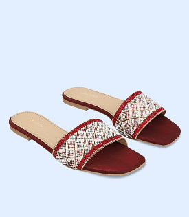 BW8751 Maroon Women Formal Slipper