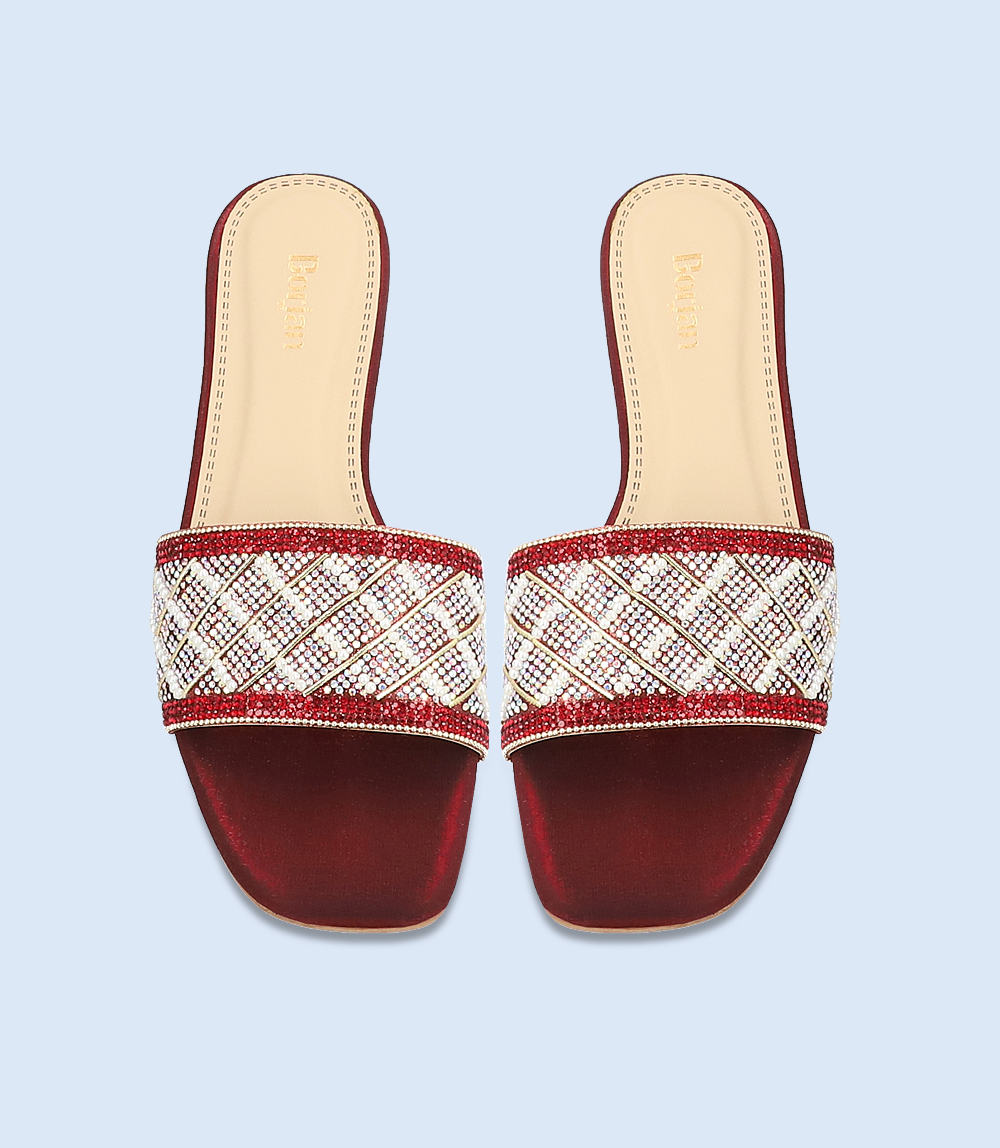 BW8751 Maroon Women Formal Slipper