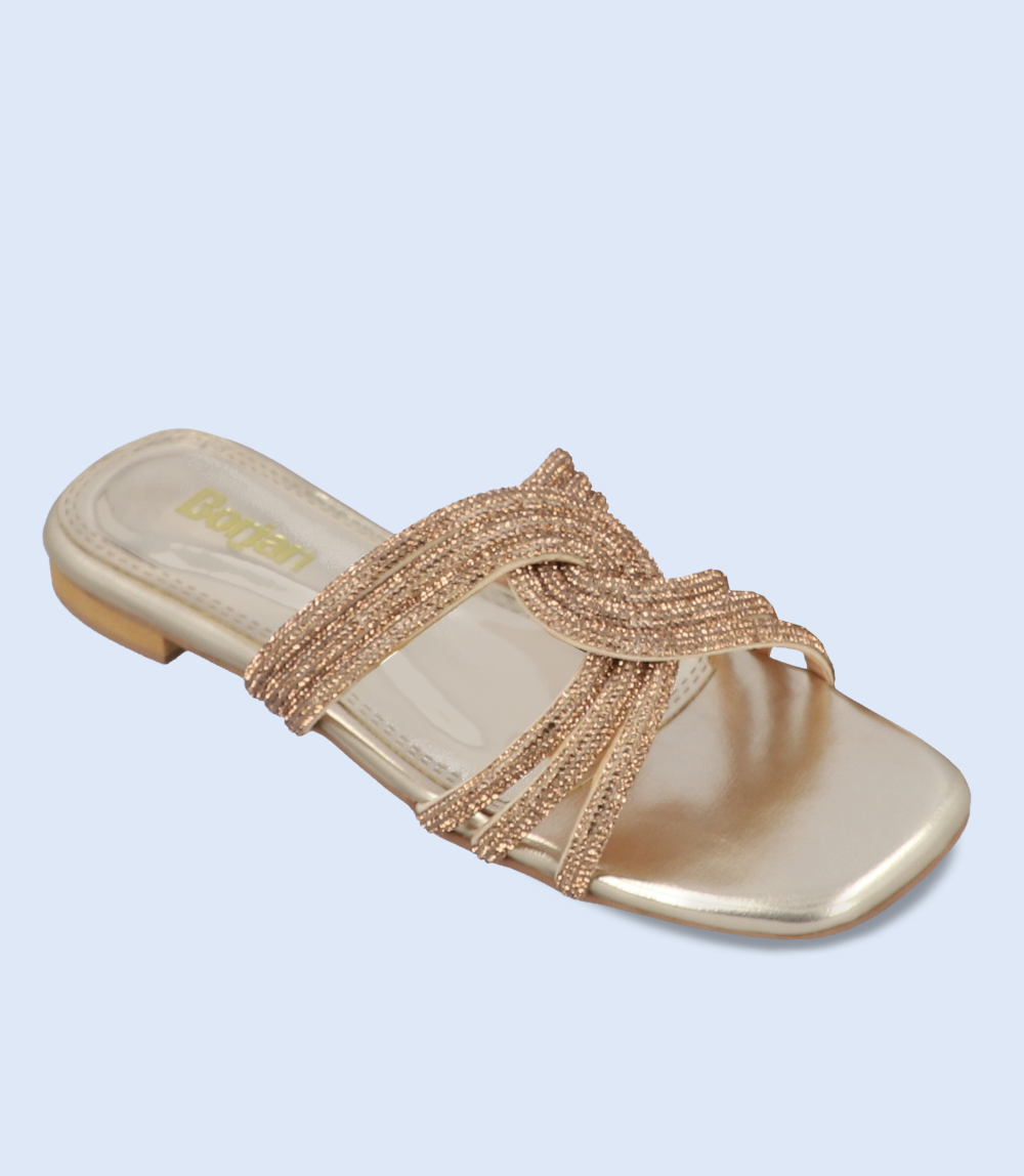 BW8752 Women's Gold Formal Slipper