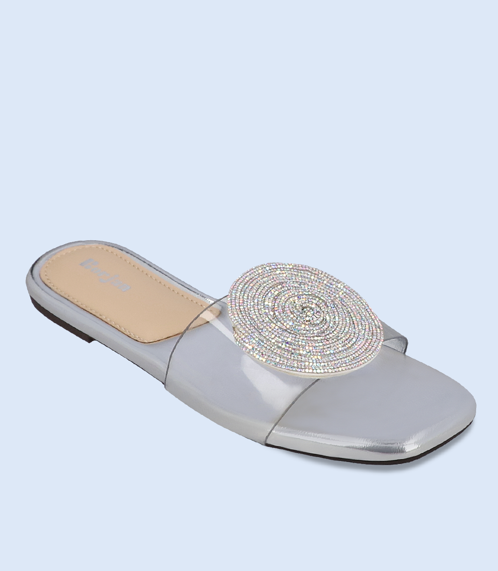 BW8755 Silver Women's Formal Slipper.