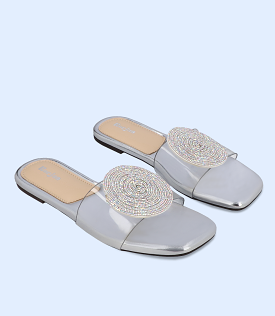 BW8755 Silver Women's Formal Slipper.