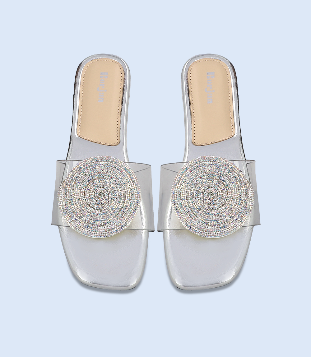 BW8755 Silver Women's Formal Slipper.