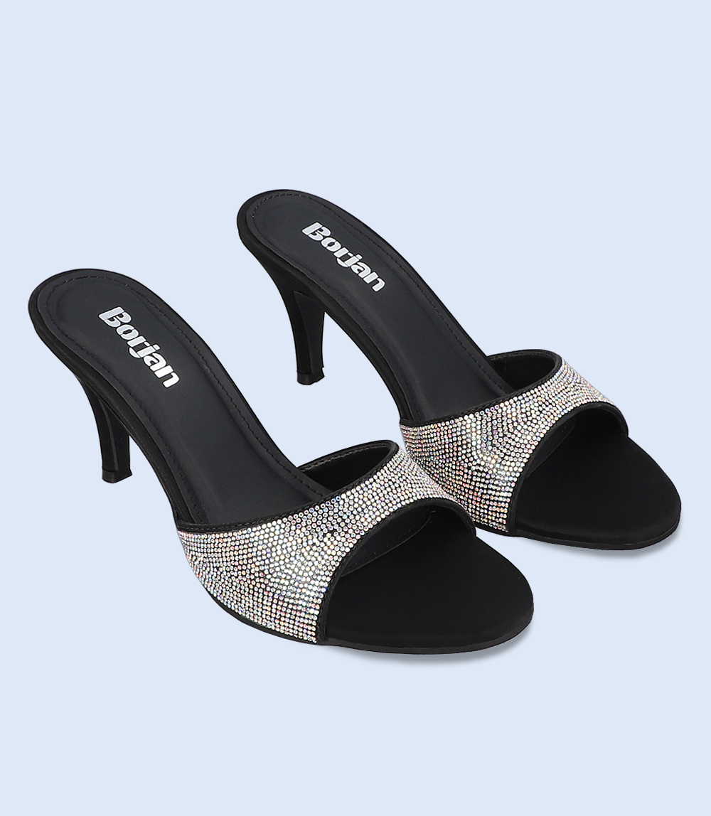 BW9471 Silver Women Formal Slipper Heels