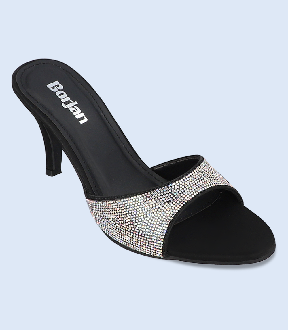 BW9471 Silver Women Formal Slipper Heels