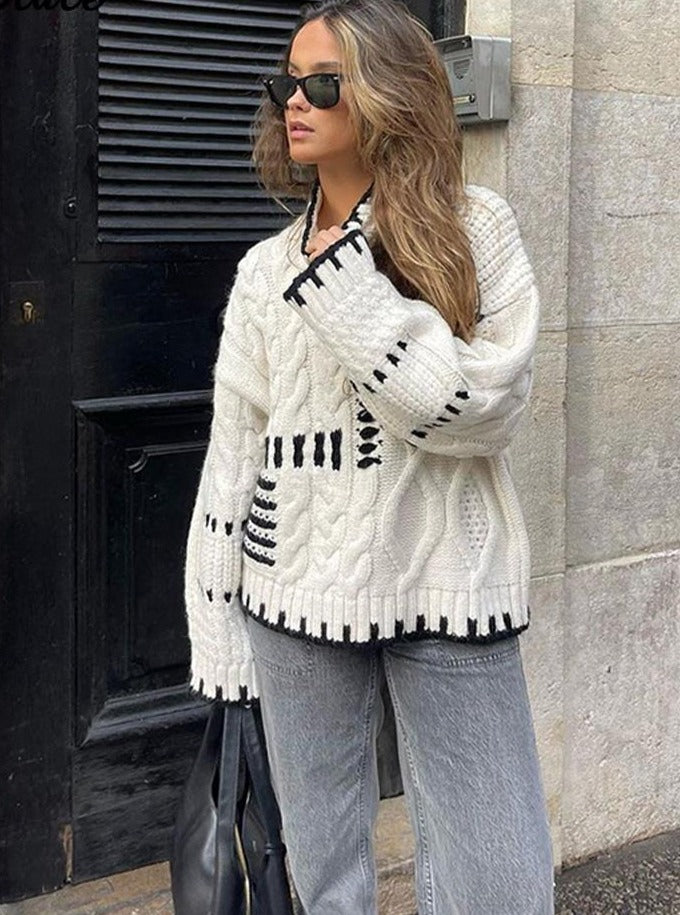 Cable Knit Turtleneck Sweater for Women | Long Sleeve Pullover for Autumn/Winter | Casual Street Jumper for 2023 | All-Match Kni