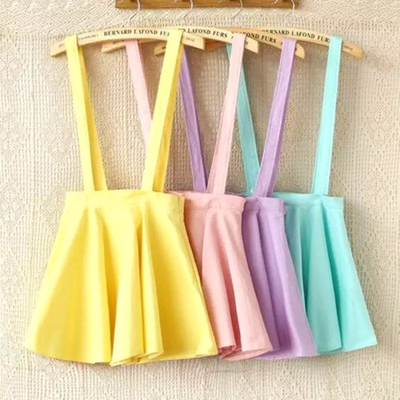 Candy-colored Ice Cream Suspender Skirt - AD11980.