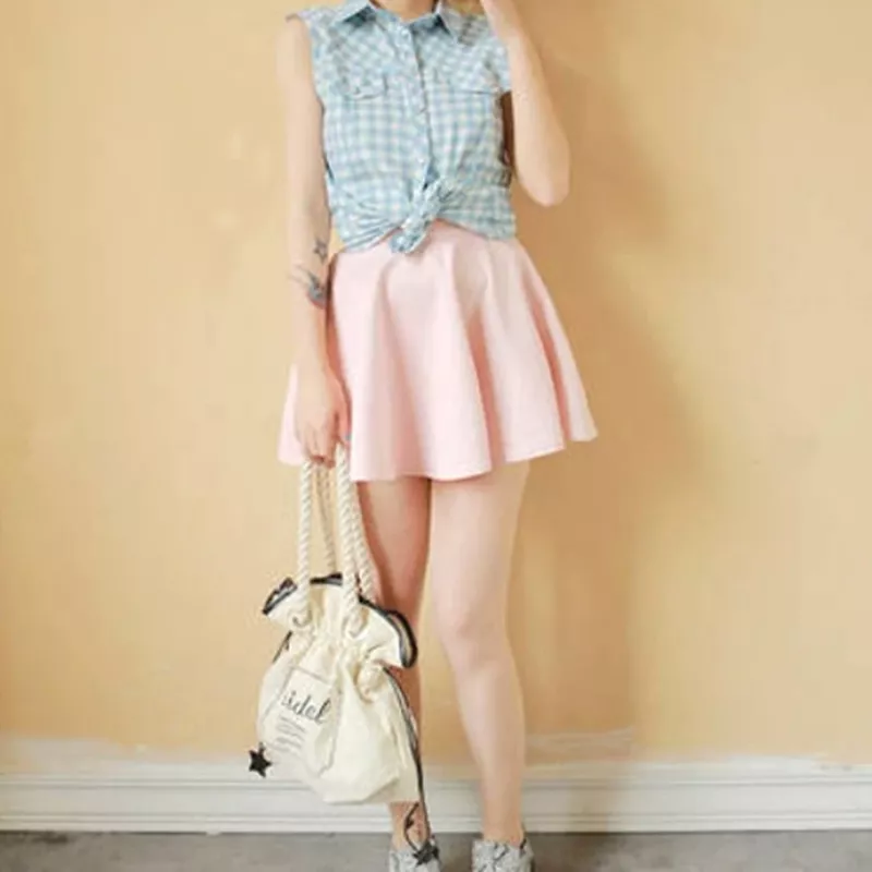 Candy-colored Ice Cream Suspender Skirt - AD11980.