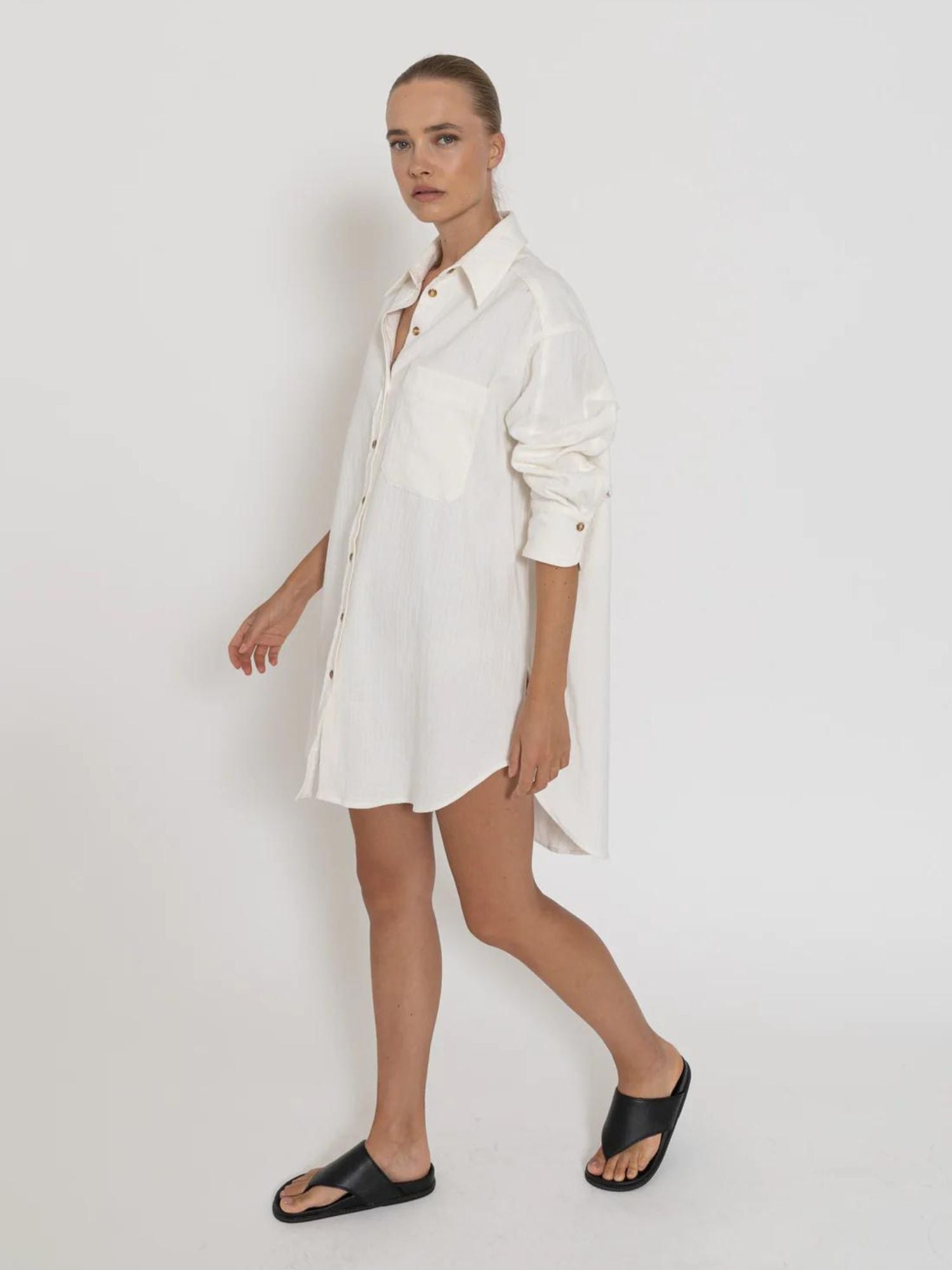 Capri Shirt Dress | White - Women's Capri Shirt Dress in White - Shop Now