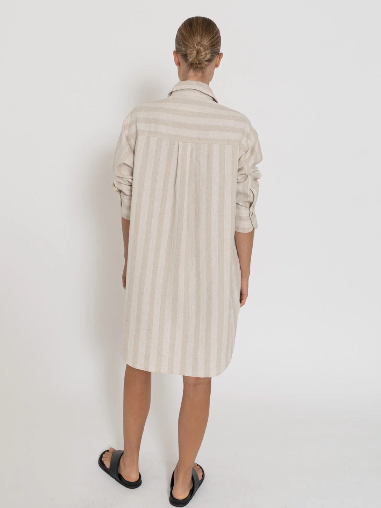 Capri Shirt Dress - Neutral Stripe