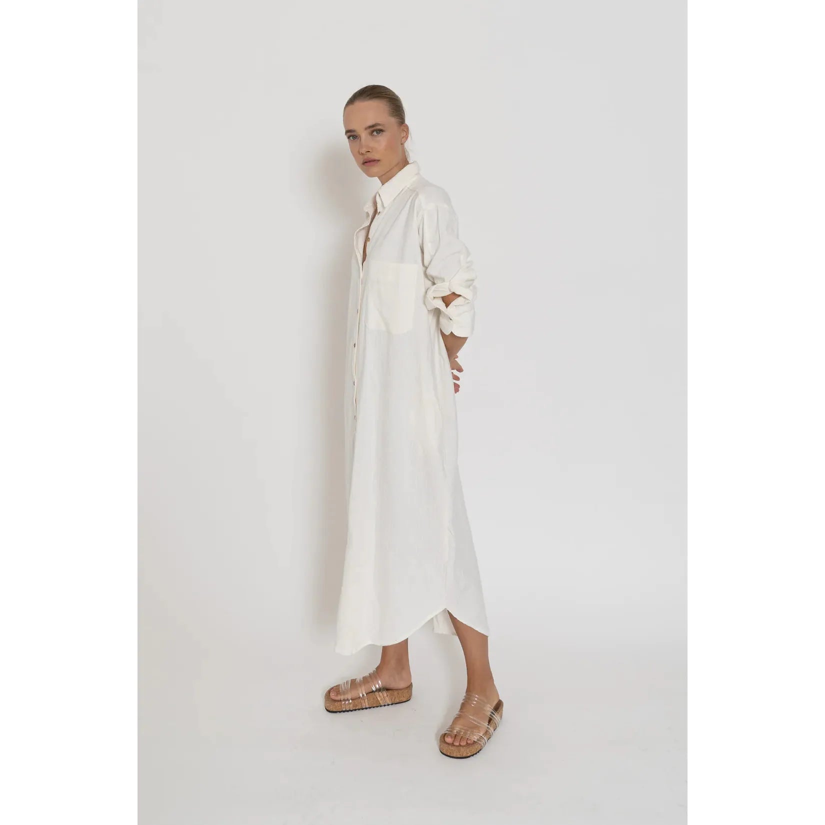 Capri Shirt Dress - White | Shop Now