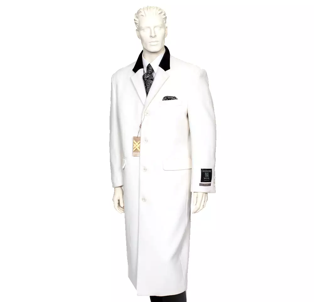 Cashmere Wool Overcoat Winter White 77005