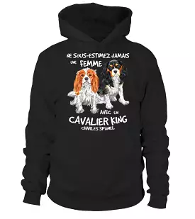 Cavalier King Charles Spaniel Dog T-shirt Women's Humorous Design – Never Underestimate a Woman (CTS23032203)