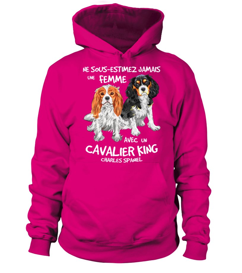 Cavalier King Charles Spaniel Dog T-shirt Women's Humorous Design – Never Underestimate a Woman (CTS23032203)