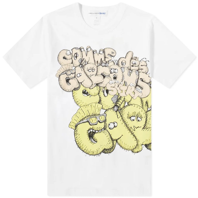 CDG Shirt by KAWS White/Yellow T-shirt