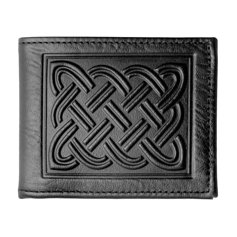 Celtic Braid Black Leather Wallet