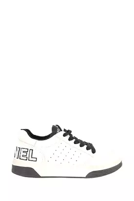 Chanel 2021 Black White CC Logo Low Top Sneakers Size 35.5 Cloud Intelligence