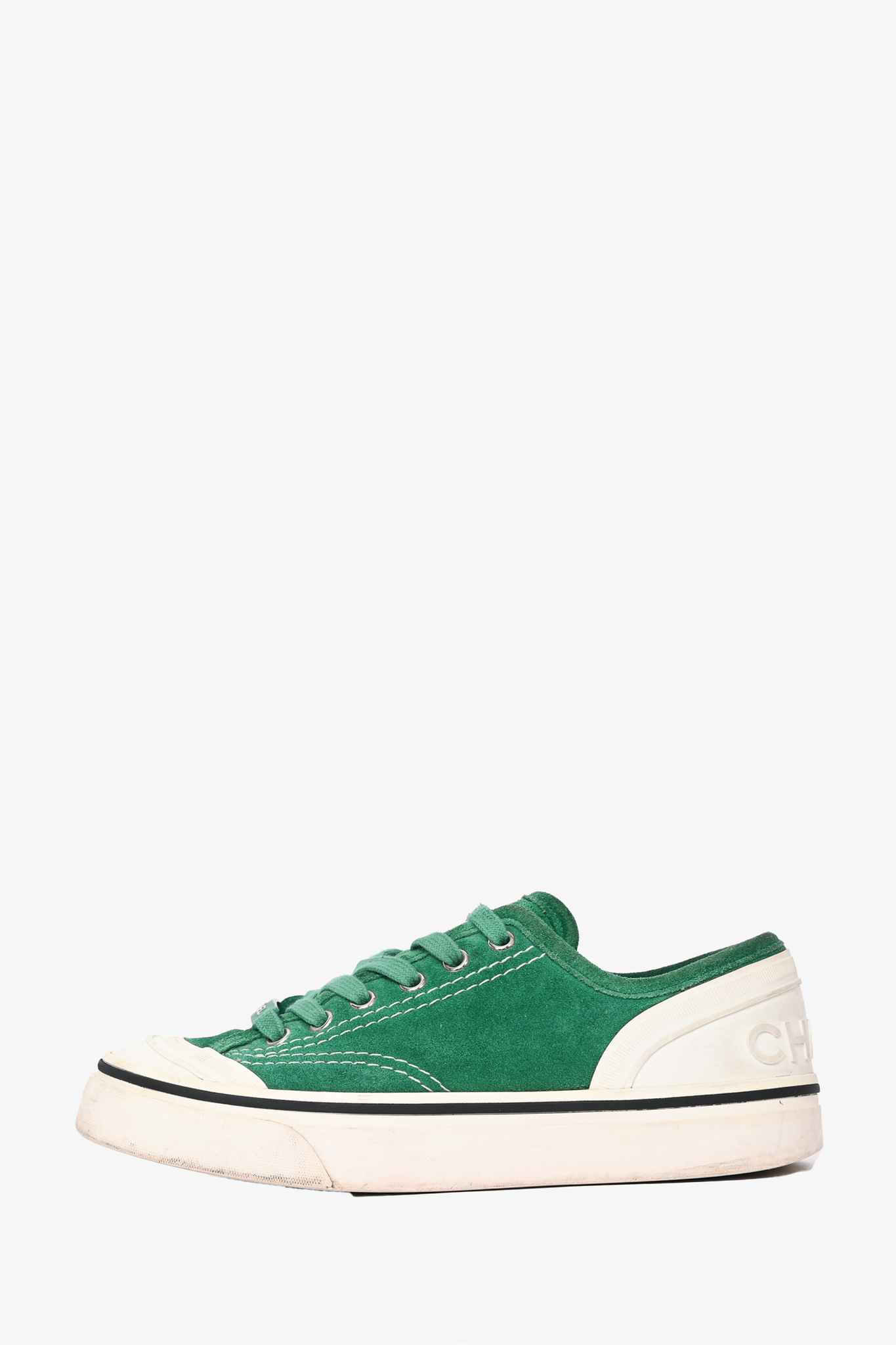 Chanel Green Suede Sneakers - Size 36