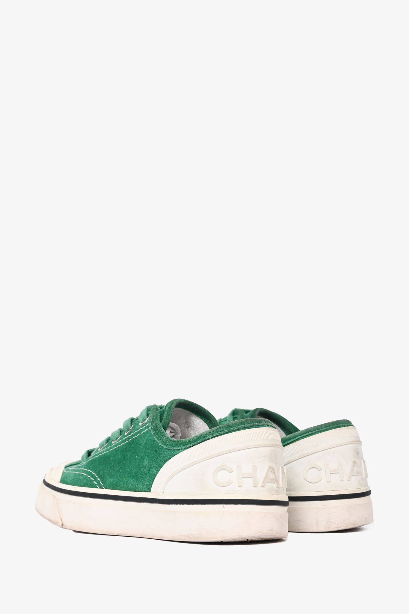 Chanel Green Suede Sneakers - Size 36