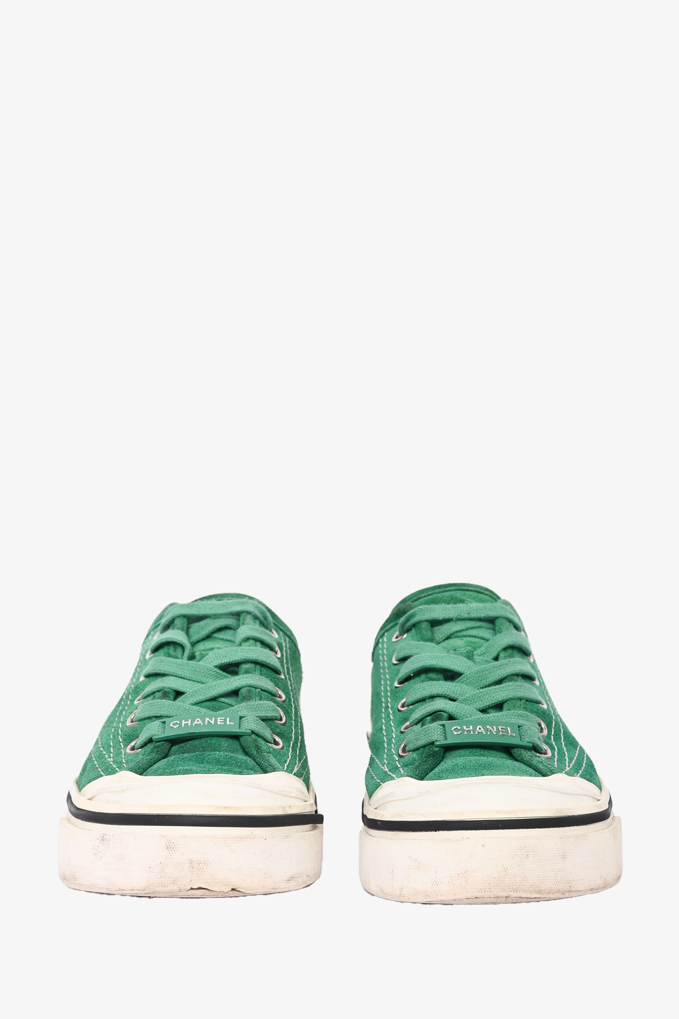 Chanel Green Suede Sneakers - Size 36