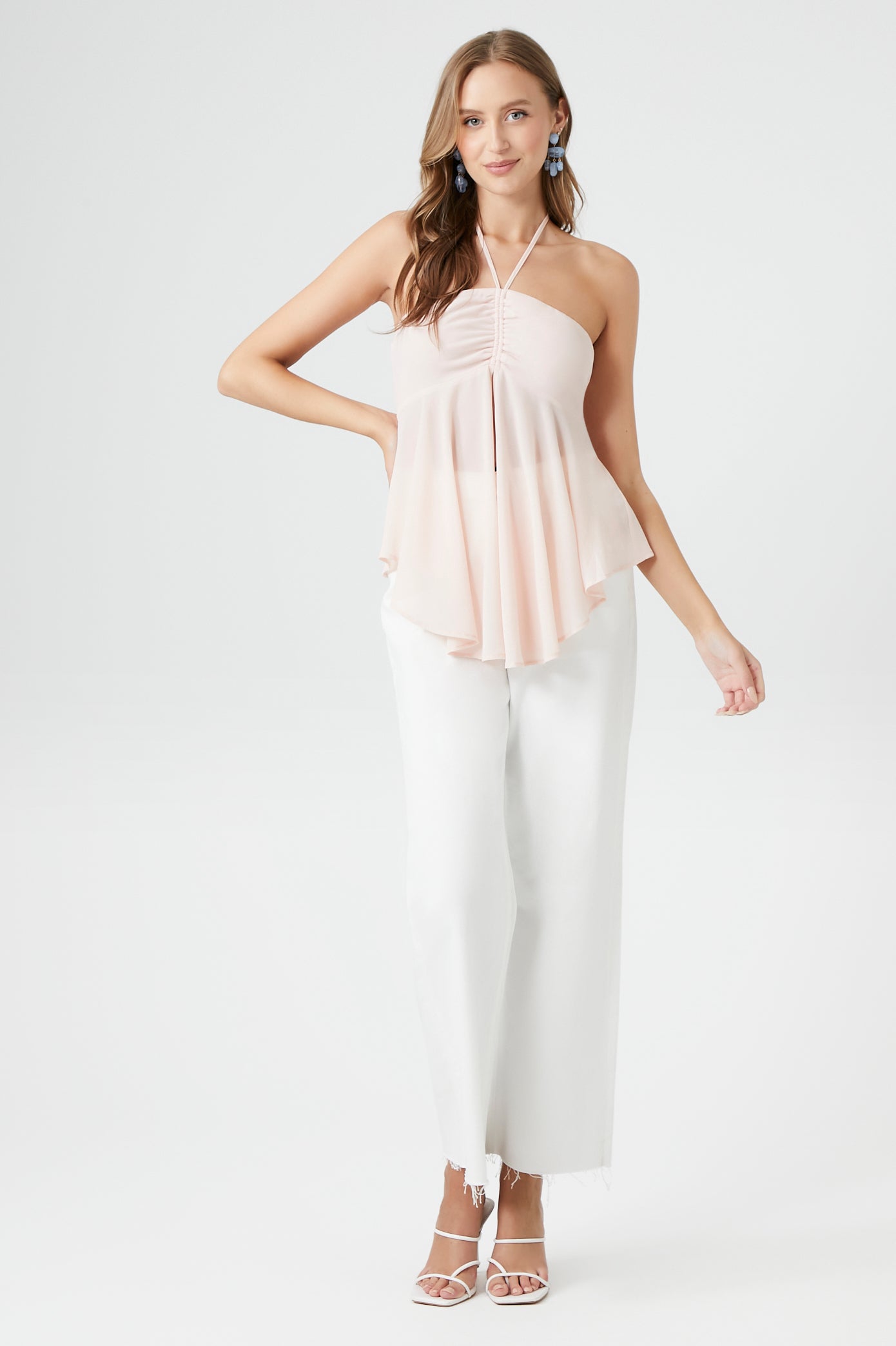 chiffon tunic with split hem