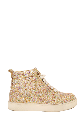 Christian Louboutin Gold High Top Sneakers 35