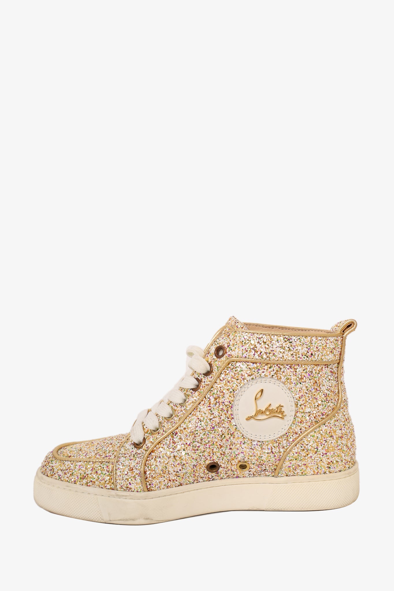 Christian Louboutin Gold High Top Sneakers 35