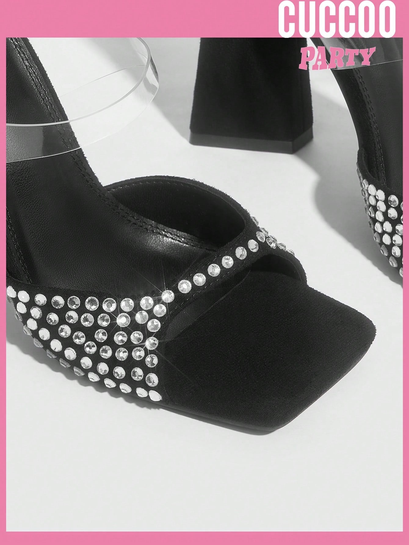 Chunky Heel Sandals: Stunning Rhinestone-Embellished Women's Shoes for Spring and Summer