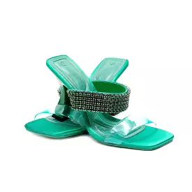 Classy Rhinestone Low Heel Sandals