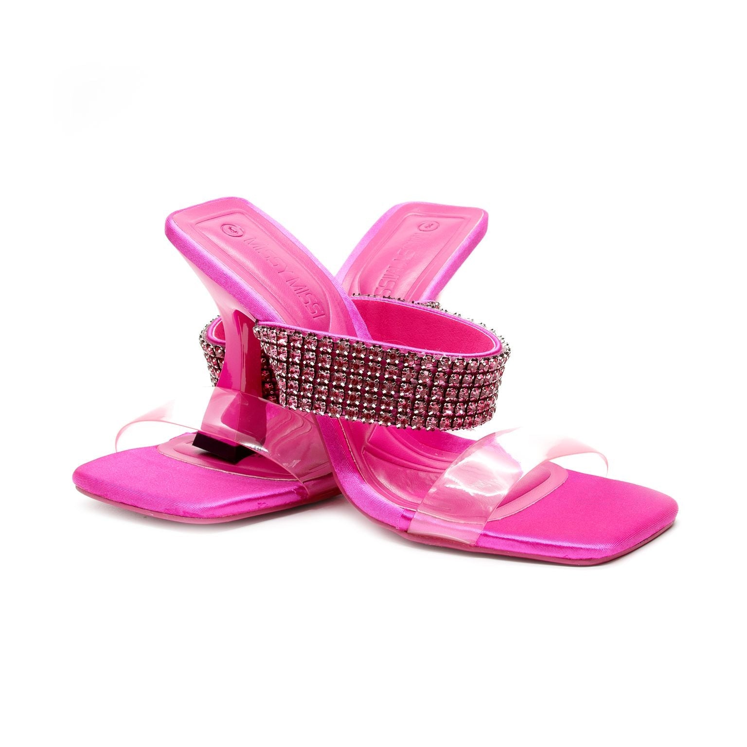 Classy Rhinestone Low Heel Sandals