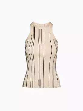 Tank Top with Curved Rib