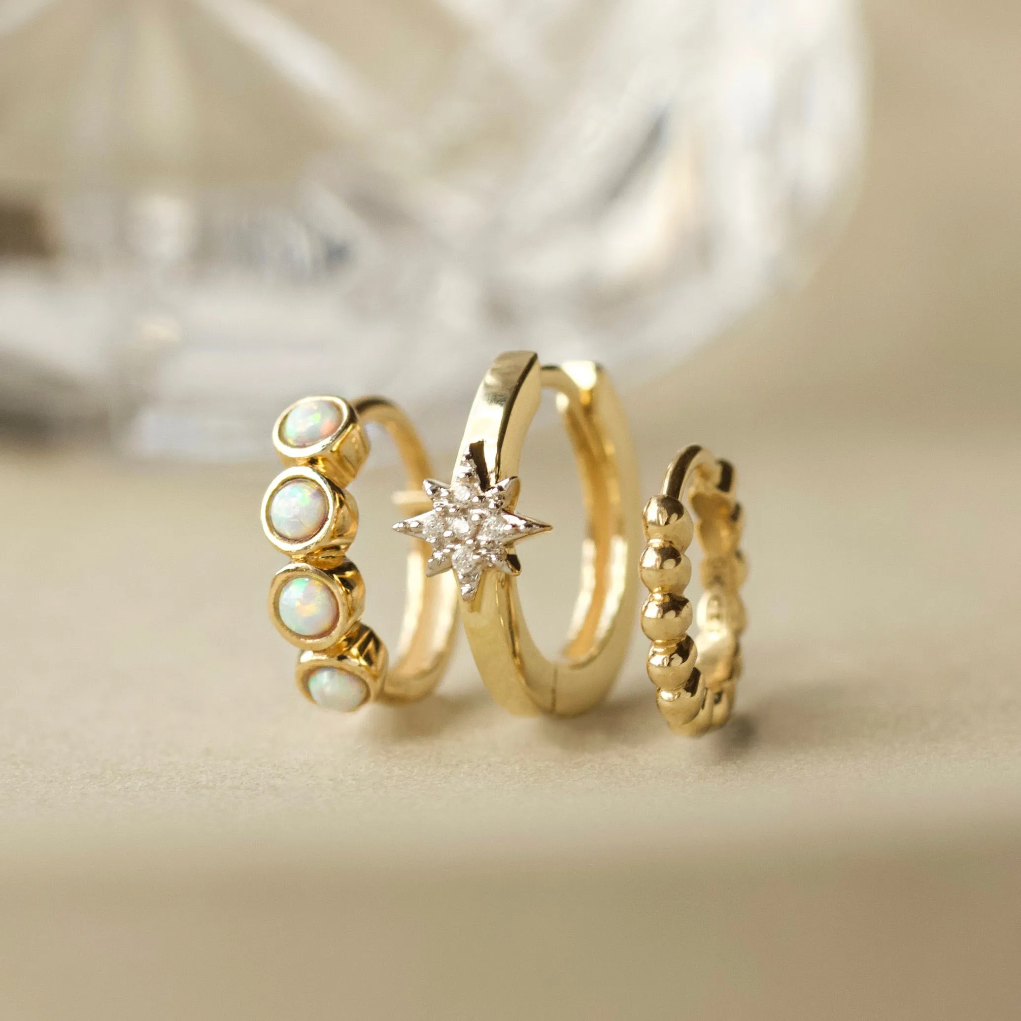 CZ Star Hoop earrings for a stylish look