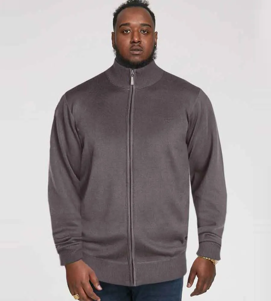 Big and Tall Men's Charcoal Plain Full Zip Sweater (Buddy 3)