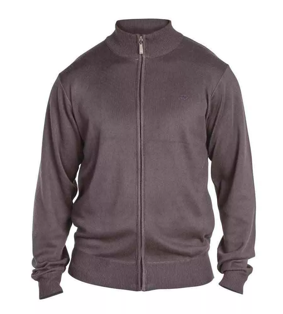 Big and Tall Men's Charcoal Plain Full Zip Sweater (Buddy 3)