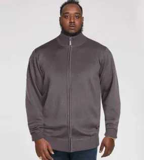 Big and Tall Men's Charcoal Plain Full Zip Sweater (Buddy 3)