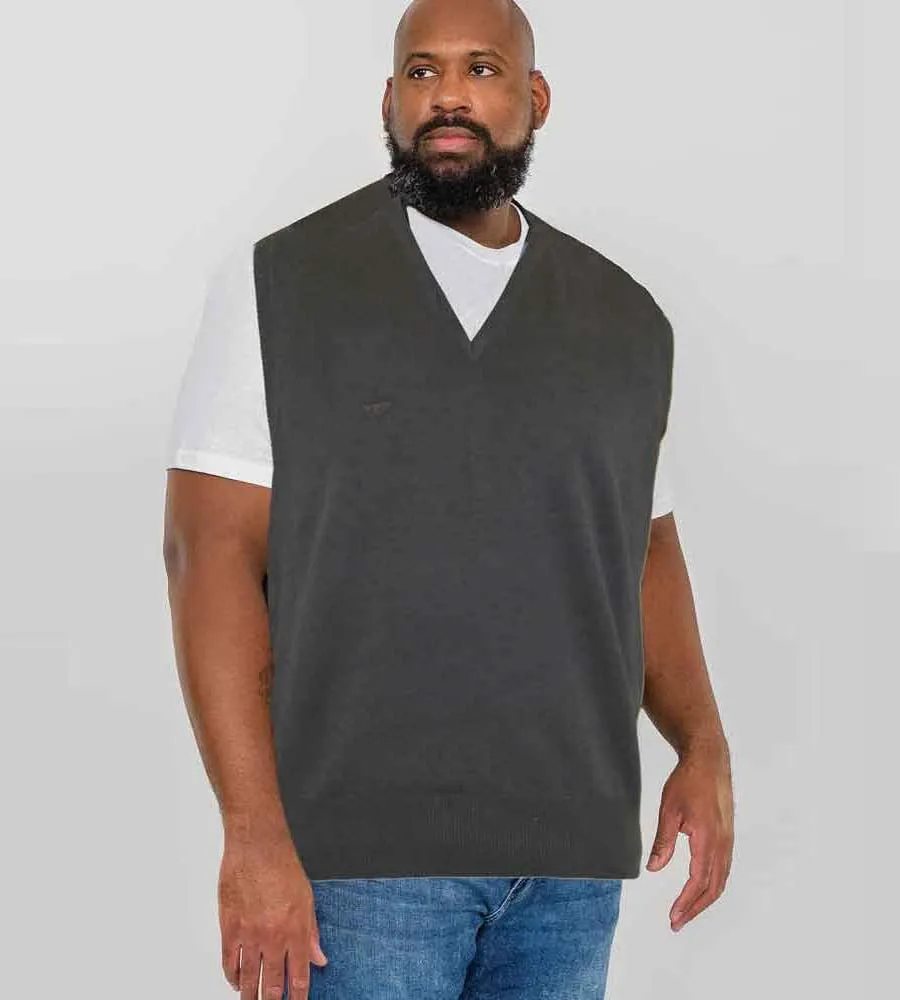 D555 Big Mens Charcoal Sleeveless Sweater Whitby 3