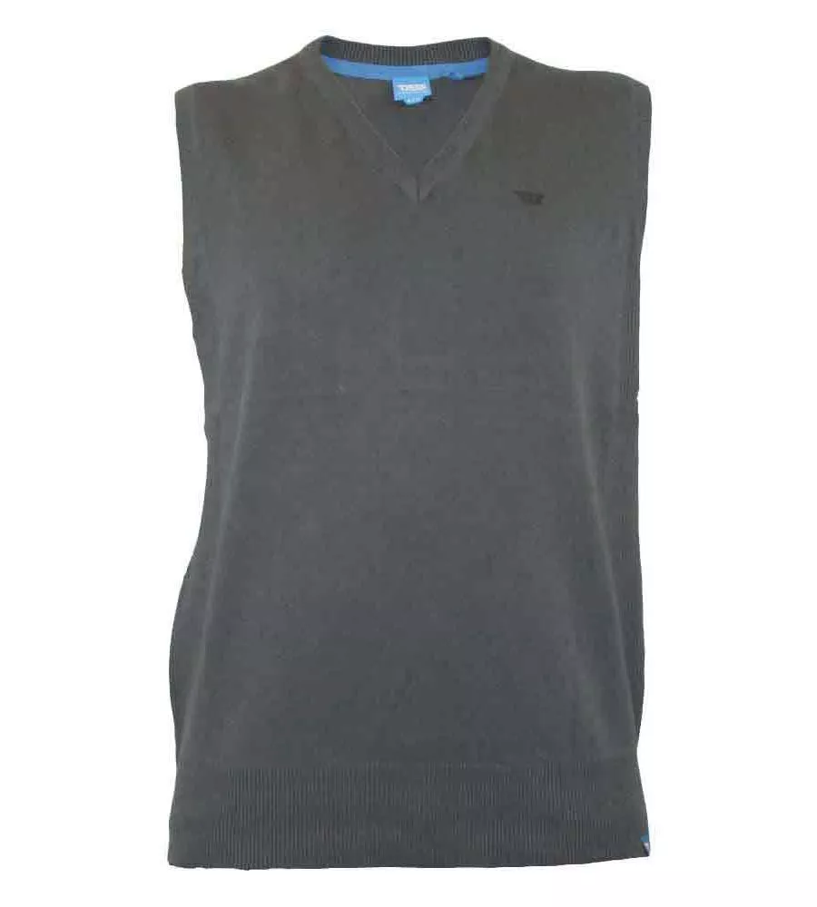 D555 Big Mens Charcoal Sleeveless Sweater Whitby 3