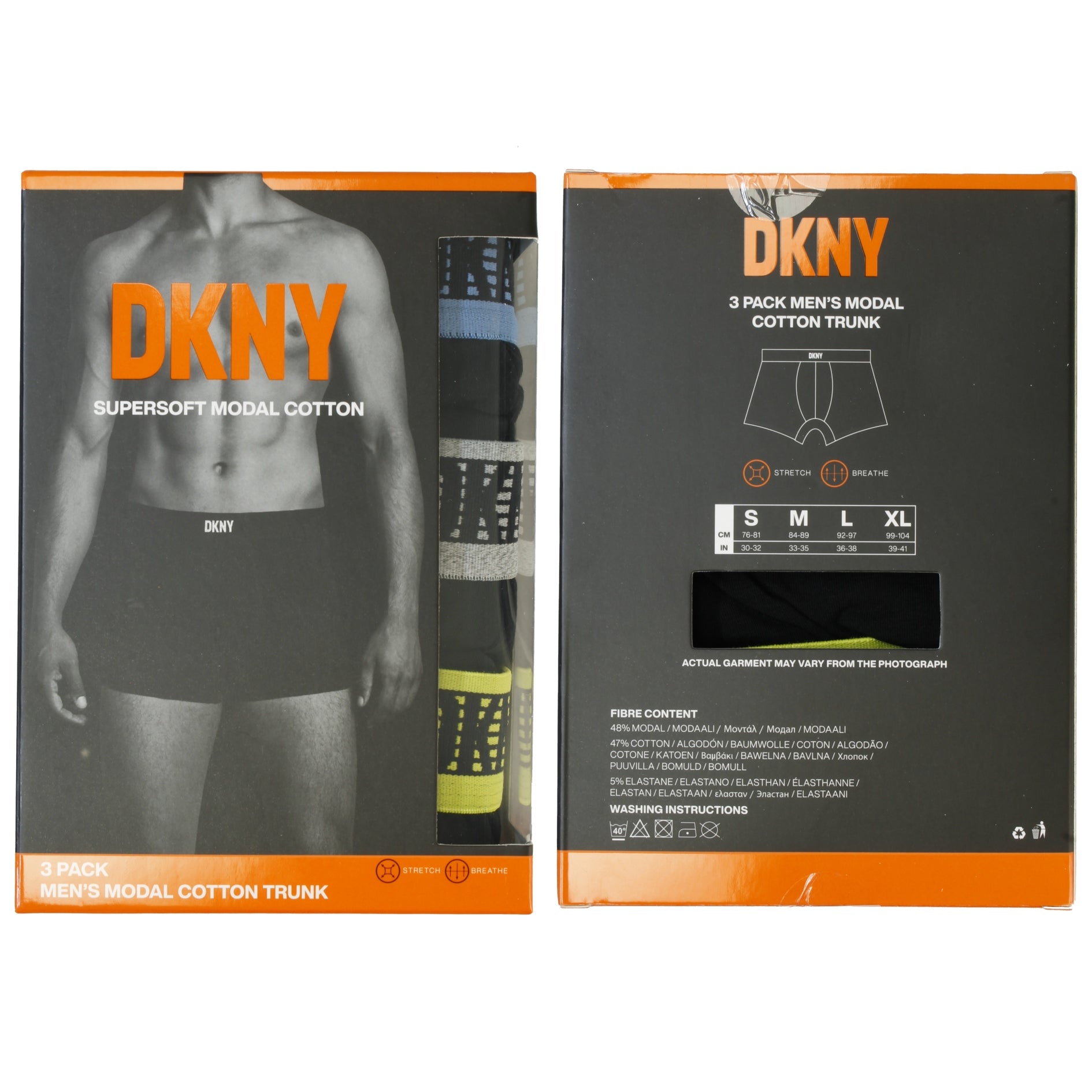 DKNY Premium Supersoft Modal Cotton Boxer Trunks (3-Pack)