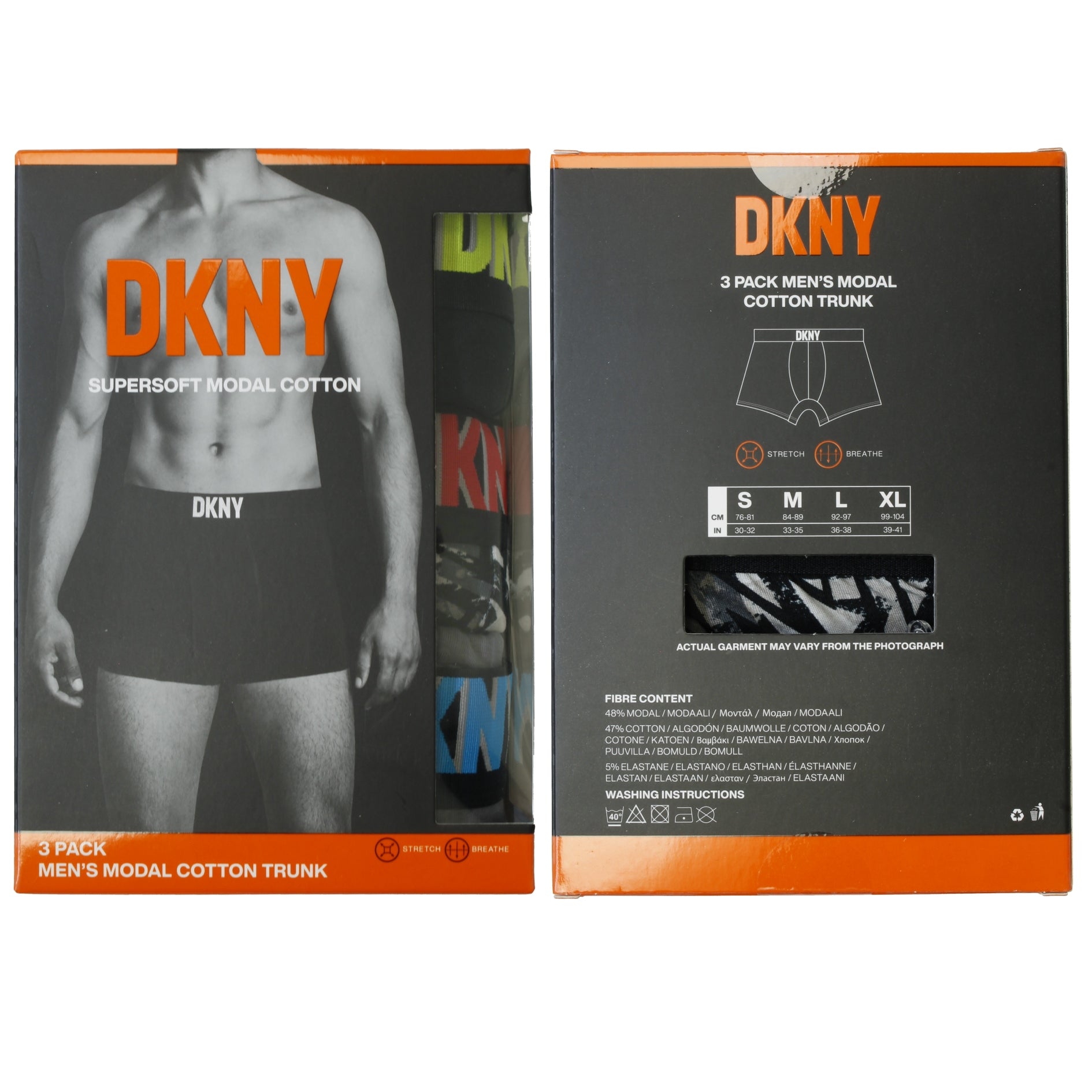 DKNY Premium Supersoft Modal Cotton Boxer Trunks (3-Pack)